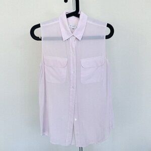 Equipment Sleeveless Signature Silk Top Soft Pink Size S